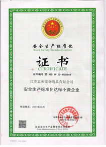 安全标准化证书